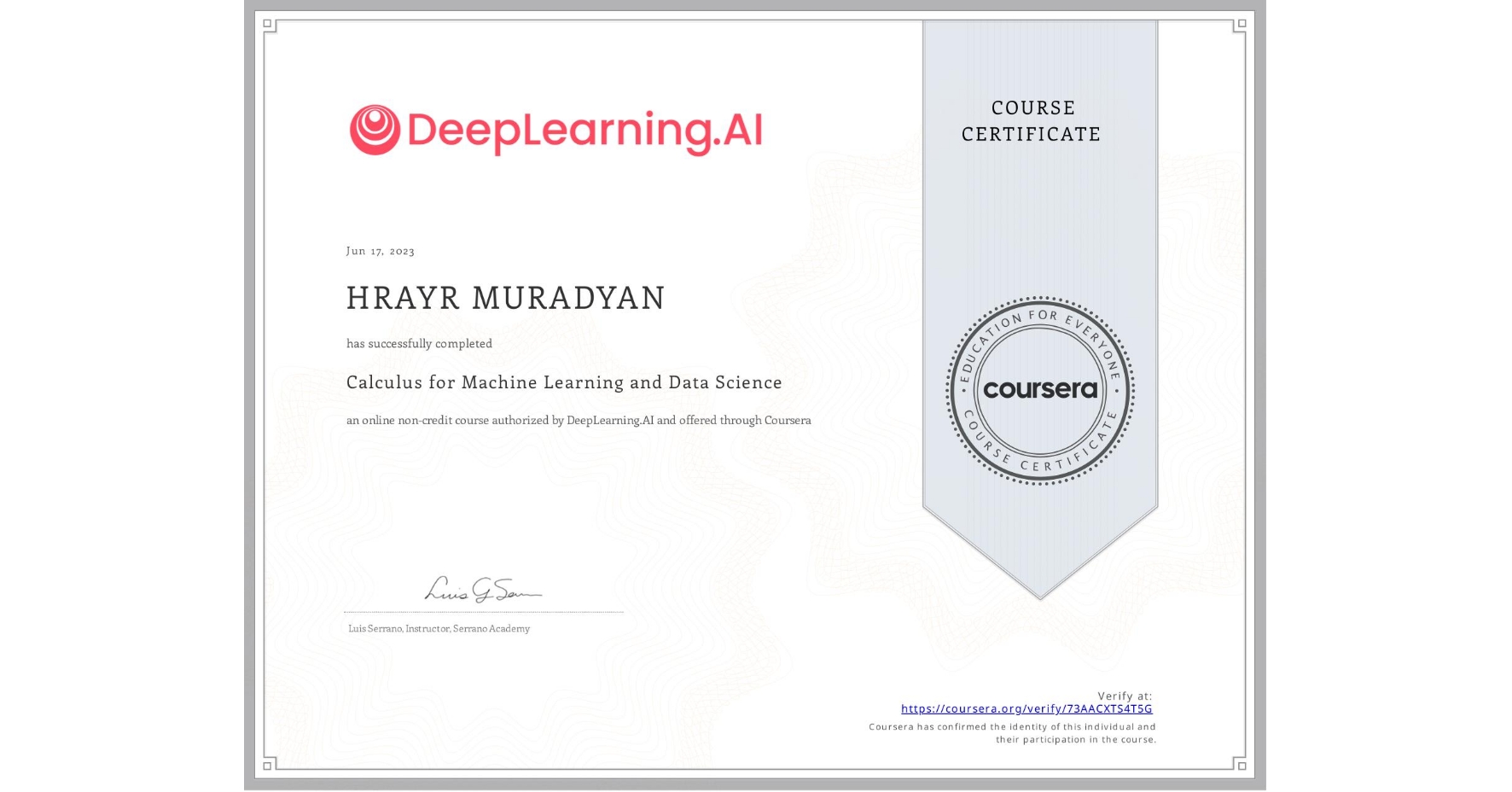 Certificate 1
